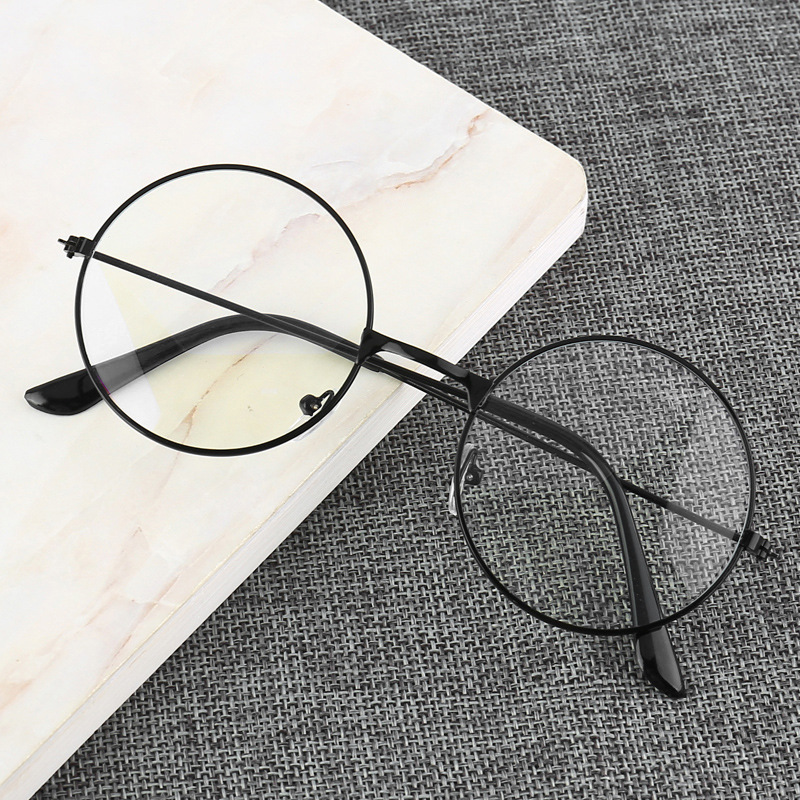 Gaming Glasses Blue Light - Hommes et femmes rétro rond bleu