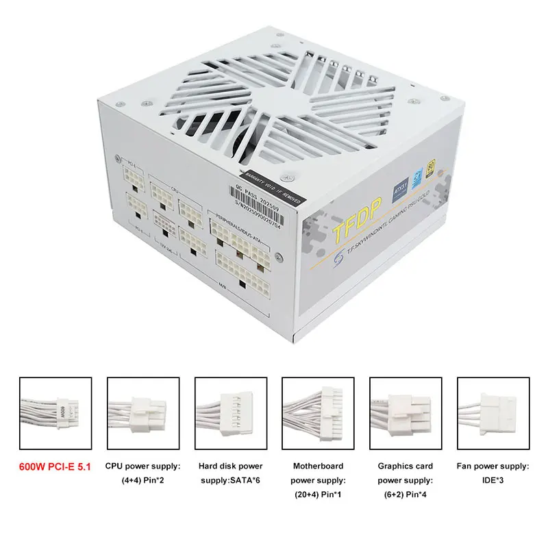 Atx Power Supply - Blanc 750w 850w 1000W 1200W Watt