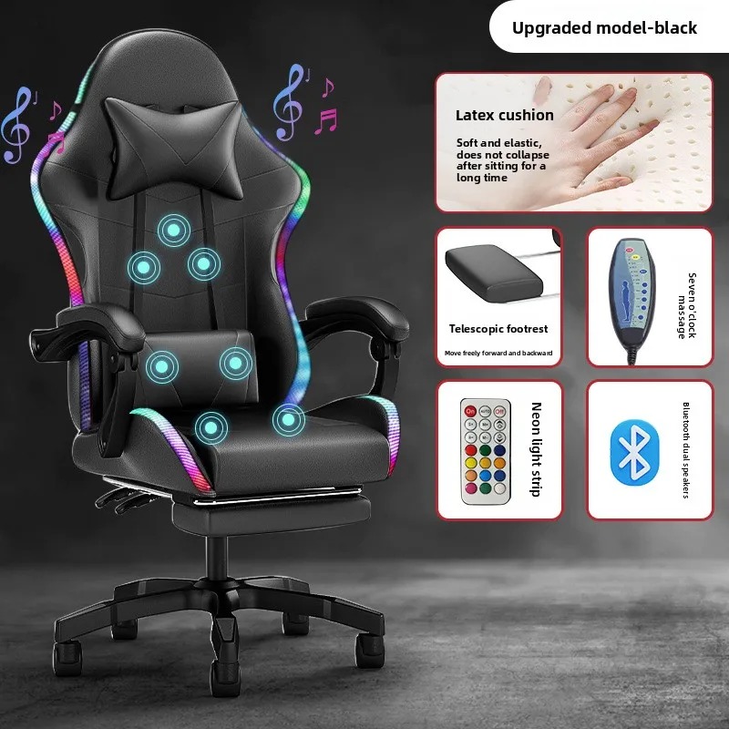 Gaming Speaker - Chaise de gaming avec éclairage Bluetooth,