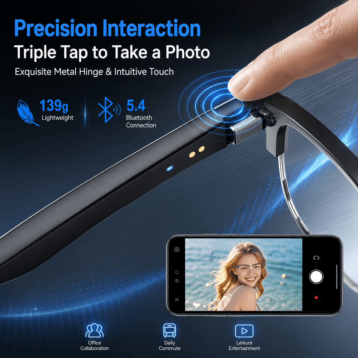 Lunettes intelligentes Bluetoo - Gaming Glasses Blue Light avis et prix